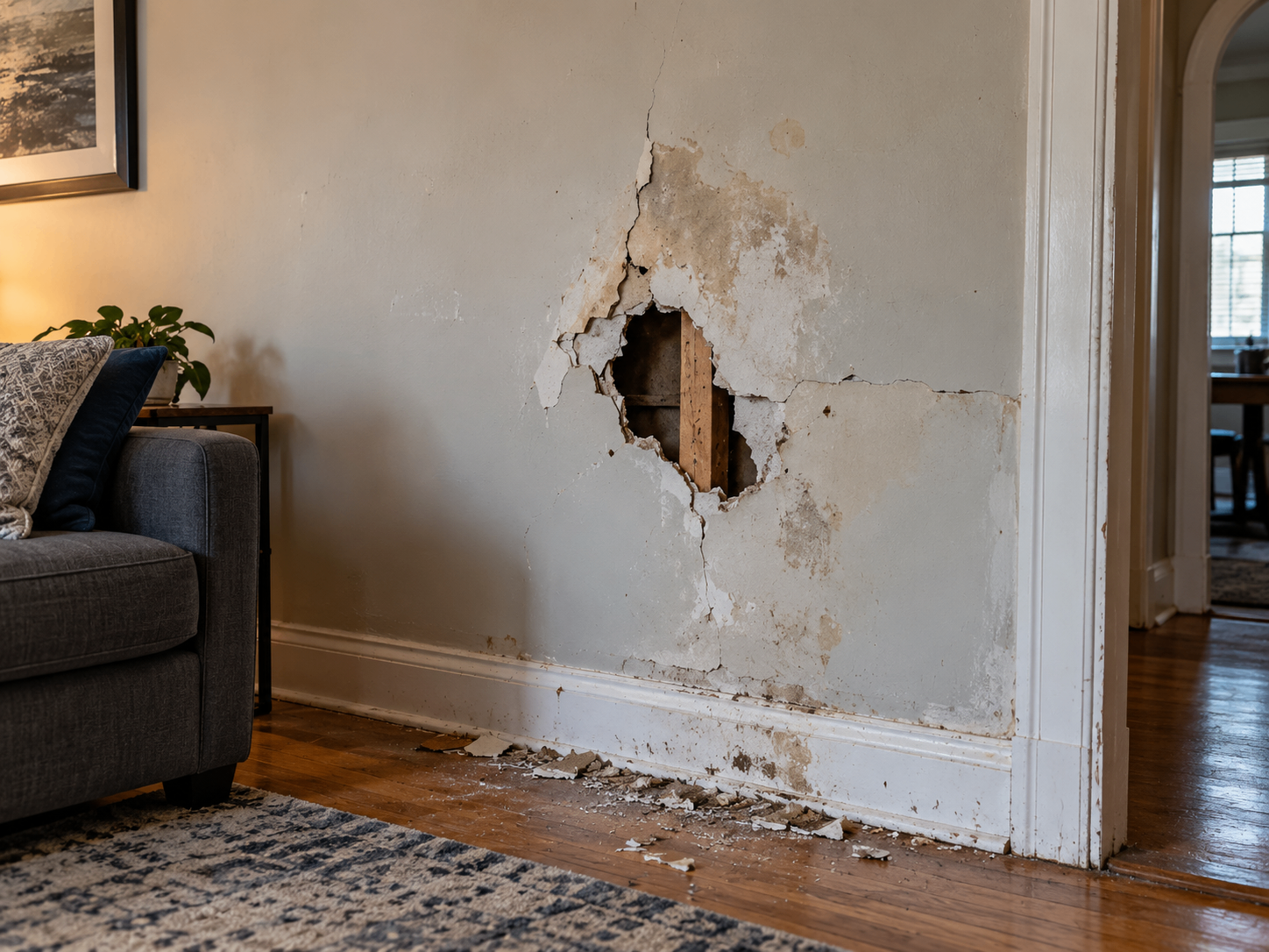 Drywall Repair before — sample project preview